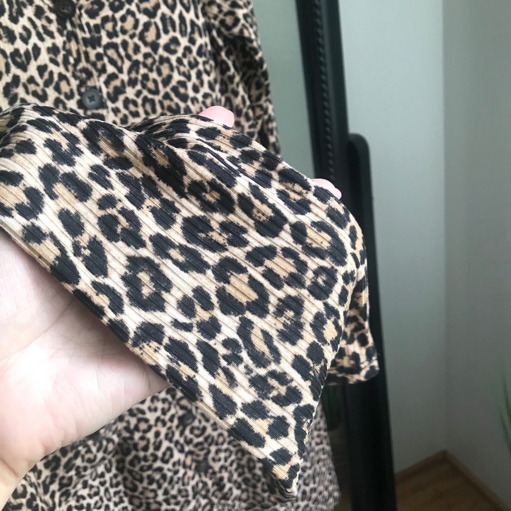 NWOT Mittoshop Leopard Ribbed Cardigan - Picture 4 of 6